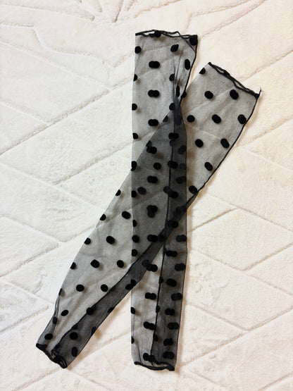 Transparente Tüllhandschuhe mit Punkten – Elegant & Vintage