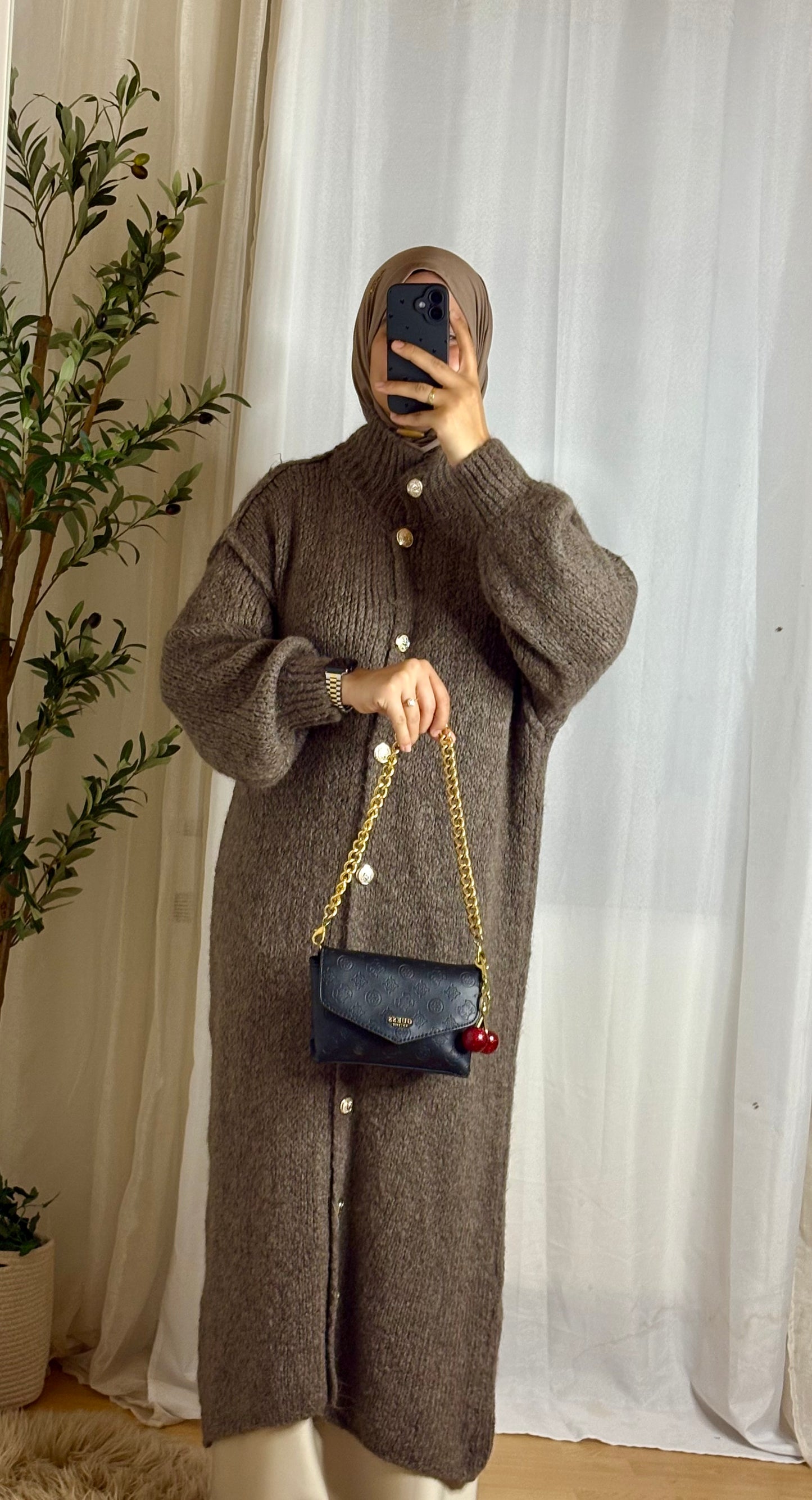 Jersey largo de invierno mocha