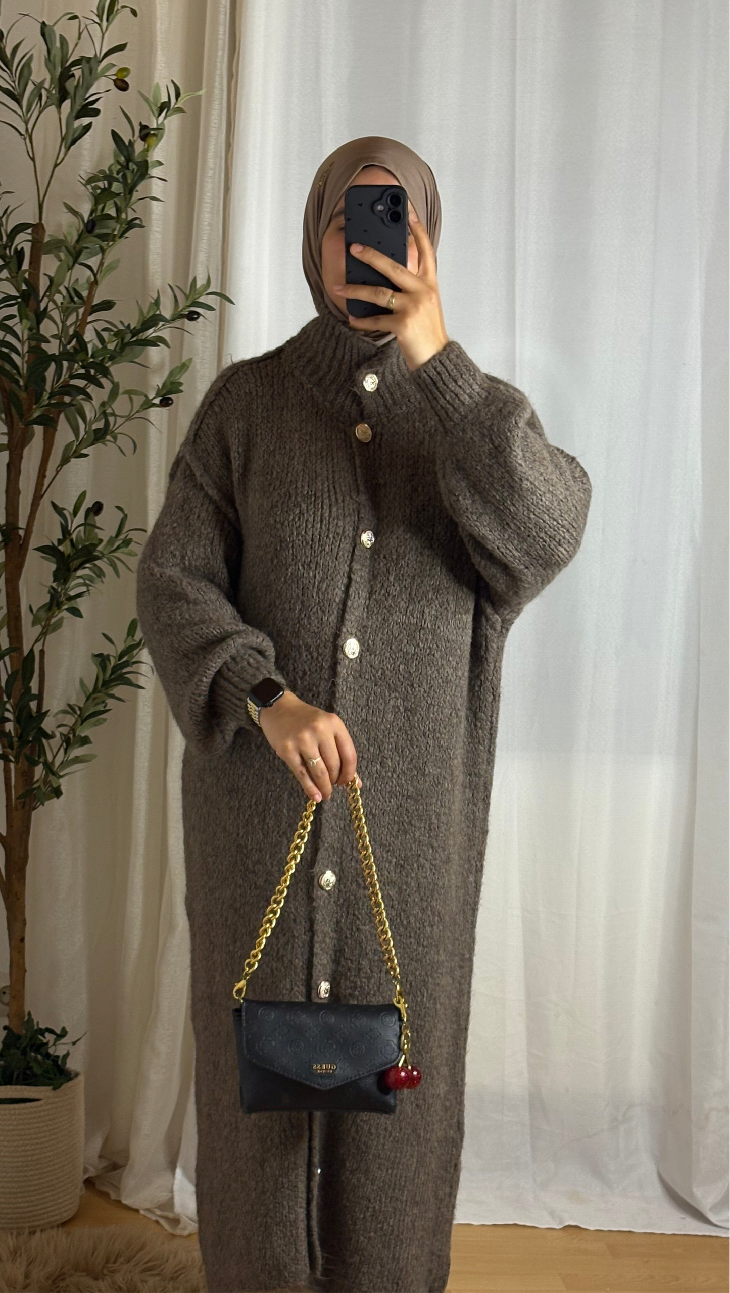 Jersey largo de invierno mocha