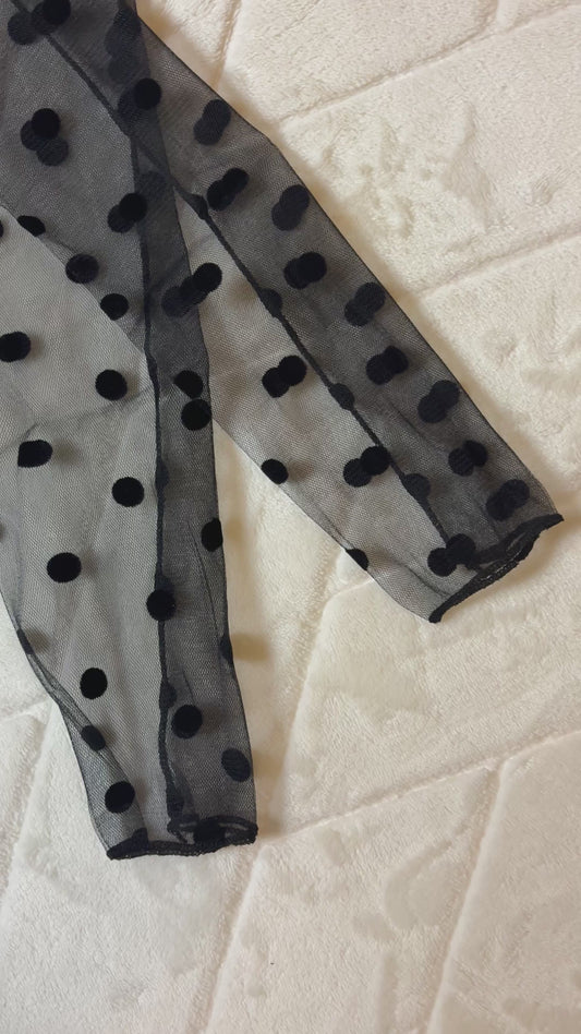 Transparente Tüllhandschuhe mit Punkten – Elegant & Vintage